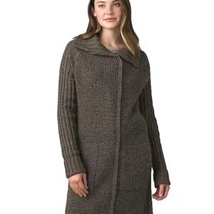 PrAna Yunna Organic cotton blend long Full Zip Cardigan with pockets size small